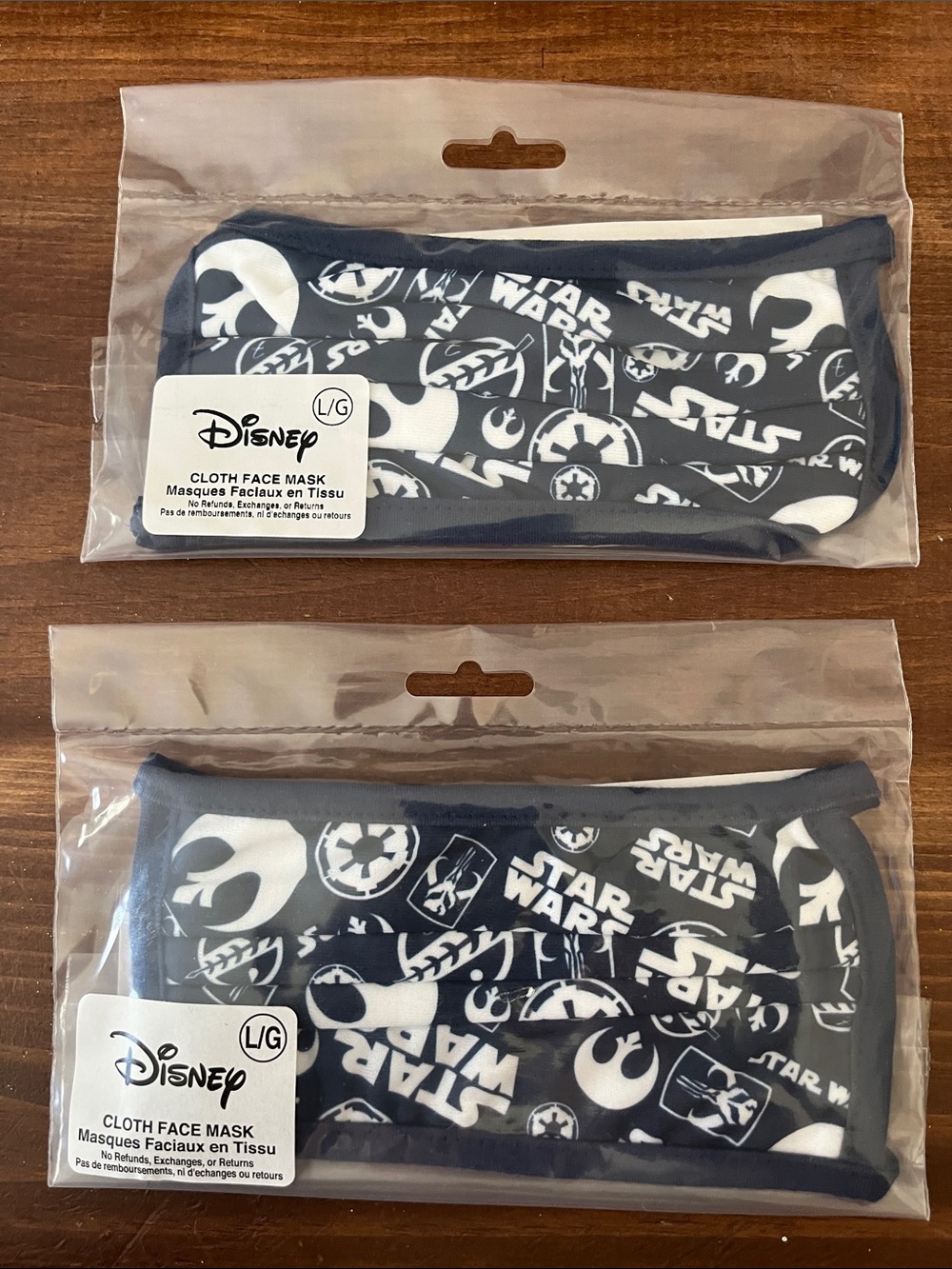 Lot of 2 Disney Parks matching reusable face masks Star Wars